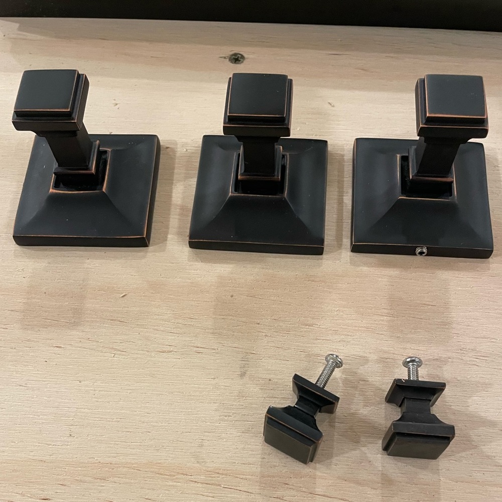 Restoration hardware set of 3 robe hooks oil rubbed bronze